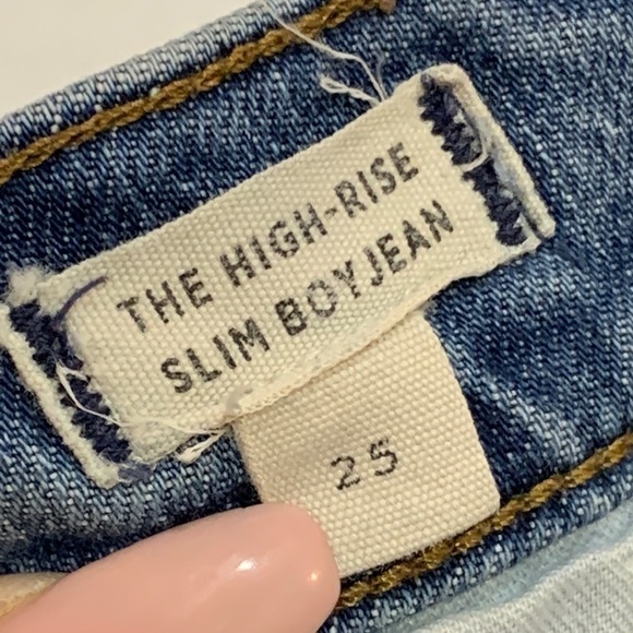 MADEWELL denim the high rise slim boyjean Boyfriend fit distressed jeans size 25 - Picture 11 of 16